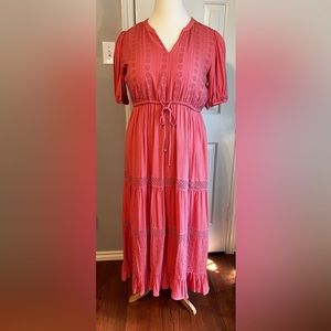 Nuture by Westbound (Dillards brand) maxi tiered dress XL melon color